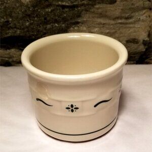 VTG Longaberger Pottery 1Pint Salt Crock Woven Traditions Heritage Green 4"x3.5"